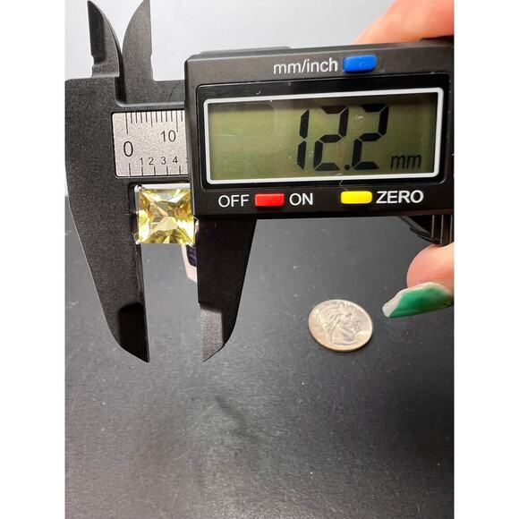 NEW Princess cut lemon quartz sterling silver ring size 7 - Picture 8 of 11